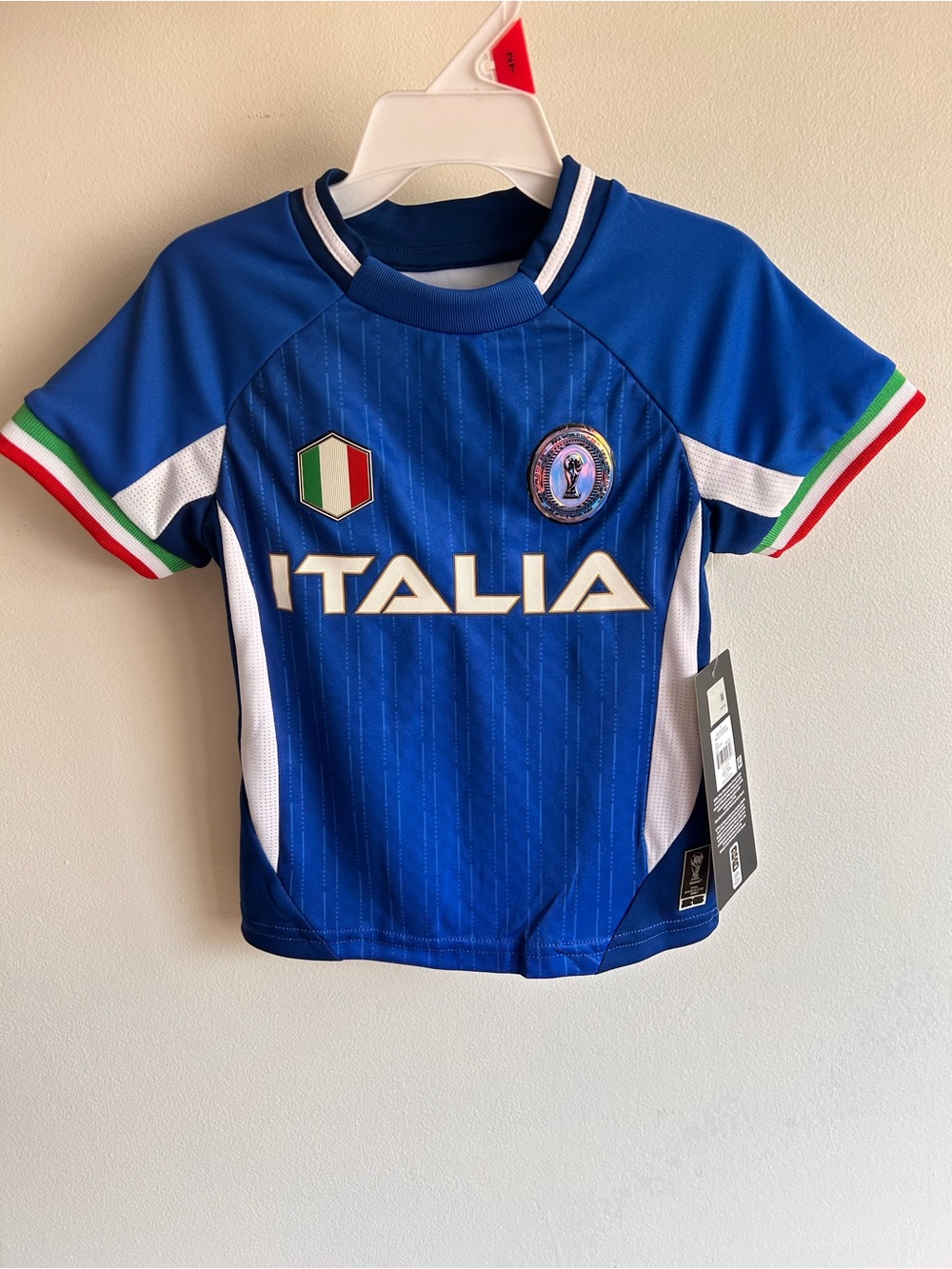 Italy Blue Kids Soccer Jersey - Italia Short Sleeve FIFA Top